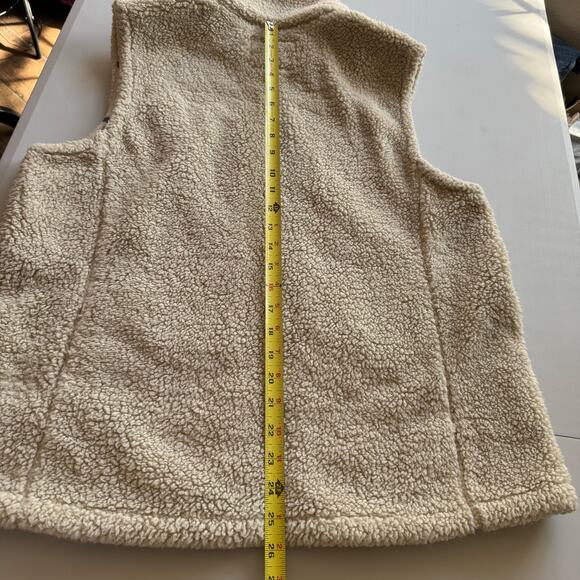 Sage Collective Sherpa Exterior Fleece Interior Sleeveless Vest Cream Women L - Picture 8 of 8